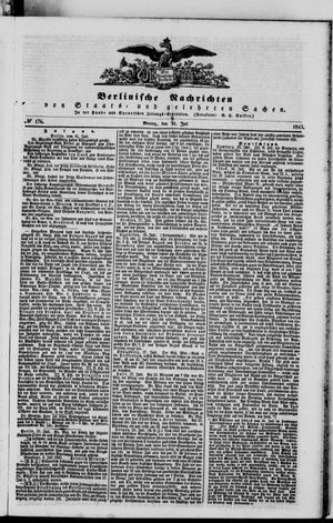Berlinische Nachrichten von Staats- und gelehrten Sachen vom 31.07.1843