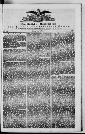Berlinische Nachrichten von Staats- und gelehrten Sachen vom 07.08.1843