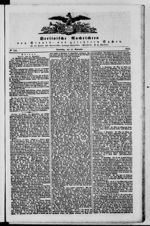 Berlinische Nachrichten von Staats- und gelehrten Sachen vom 14.09.1843