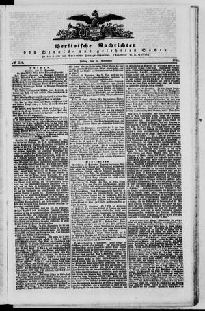 Berlinische Nachrichten von Staats- und gelehrten Sachen vom 15.09.1843