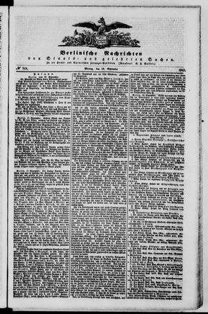 Berlinische Nachrichten von Staats- und gelehrten Sachen vom 18.09.1843