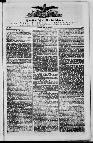 Berlinische Nachrichten von Staats- und gelehrten Sachen vom 11.10.1843