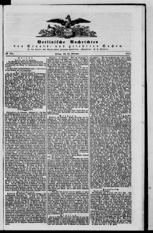 Berlinische Nachrichten von Staats- und gelehrten Sachen vom 24.11.1843