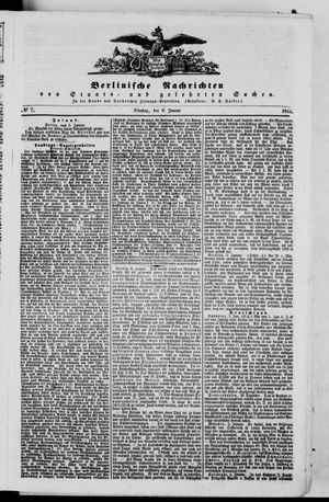 Berlinische Nachrichten von Staats- und gelehrten Sachen vom 09.01.1844