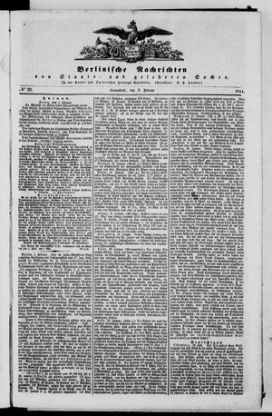 Berlinische Nachrichten von Staats- und gelehrten Sachen on Feb 3, 1844