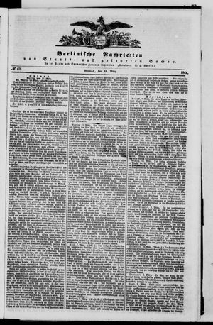 Berlinische Nachrichten von Staats- und gelehrten Sachen on Mar 13, 1844