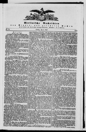 Berlinische Nachrichten von Staats- und gelehrten Sachen on Apr 2, 1844