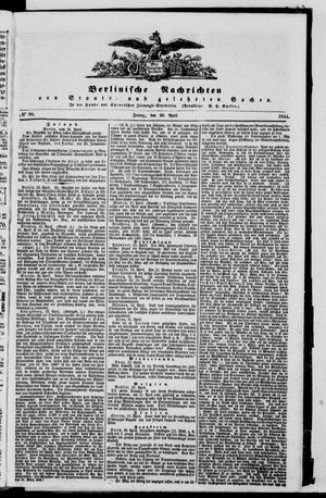 Berlinische Nachrichten von Staats- und gelehrten Sachen vom 26.04.1844