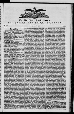 Berlinische Nachrichten von Staats- und gelehrten Sachen vom 14.06.1844
