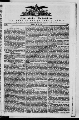 Berlinische Nachrichten von Staats- und gelehrten Sachen vom 15.07.1844