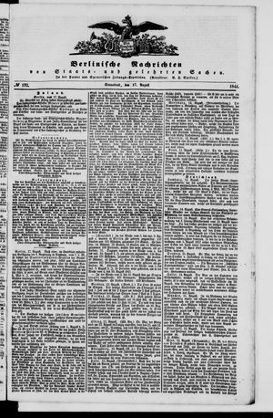 Berlinische Nachrichten von Staats- und gelehrten Sachen vom 17.08.1844