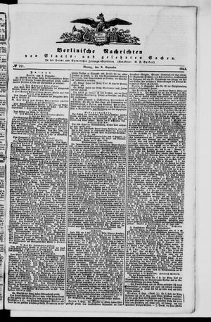 Berlinische Nachrichten von Staats- und gelehrten Sachen vom 09.09.1844