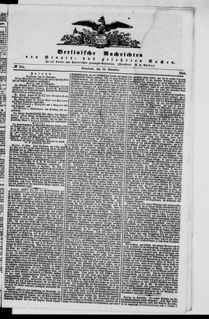 Berlinische Nachrichten von Staats- und gelehrten Sachen vom 14.09.1844