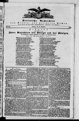 Berlinische Nachrichten von Staats- und gelehrten Sachen vom 25.09.1844