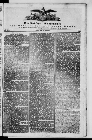 Berlinische Nachrichten von Staats- und gelehrten Sachen on Sep 27, 1844