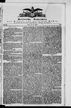 Berlinische Nachrichten von Staats- und gelehrten Sachen on Oct 11, 1844