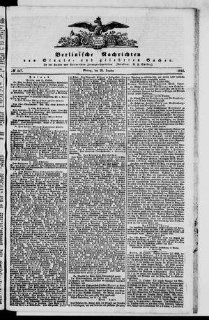 Berlinische Nachrichten von Staats- und gelehrten Sachen on Oct 21, 1844