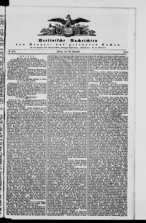 Berlinische Nachrichten von Staats- und gelehrten Sachen on Nov 22, 1844