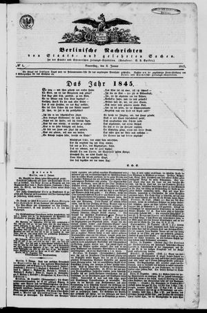 Berlinische Nachrichten von Staats- und gelehrten Sachen on Jan 2, 1845