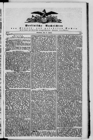 Berlinische Nachrichten von Staats- und gelehrten Sachen vom 11.01.1845