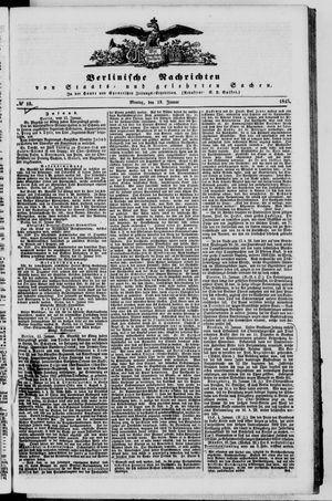 Berlinische Nachrichten von Staats- und gelehrten Sachen vom 13.01.1845