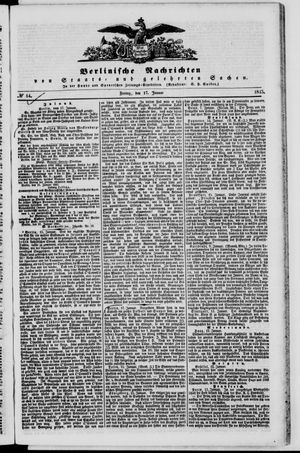 Berlinische Nachrichten von Staats- und gelehrten Sachen vom 17.01.1845