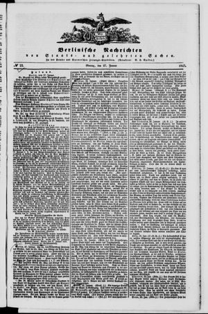 Berlinische Nachrichten von Staats- und gelehrten Sachen vom 27.01.1845