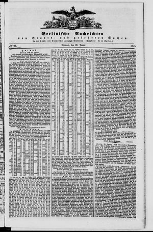 Berlinische Nachrichten von Staats- und gelehrten Sachen vom 29.01.1845