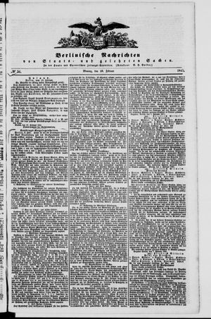 Berlinische Nachrichten von Staats- und gelehrten Sachen vom 10.02.1845