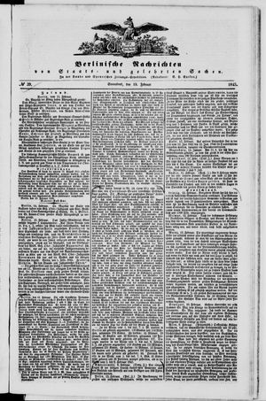 Berlinische Nachrichten von Staats- und gelehrten Sachen vom 15.02.1845