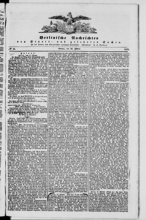 Berlinische Nachrichten von Staats- und gelehrten Sachen vom 24.02.1845