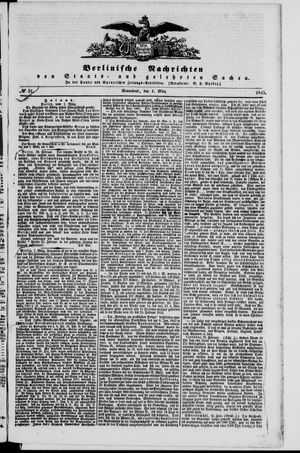 Berlinische Nachrichten von Staats- und gelehrten Sachen vom 01.03.1845