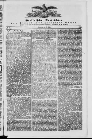 Berlinische Nachrichten von Staats- und gelehrten Sachen vom 05.03.1845