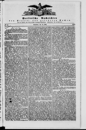 Berlinische Nachrichten von Staats- und gelehrten Sachen vom 15.03.1845