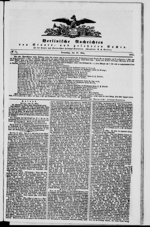 Berlinische Nachrichten von Staats- und gelehrten Sachen vom 27.03.1845