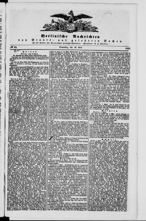 Berlinische Nachrichten von Staats- und gelehrten Sachen vom 10.04.1845