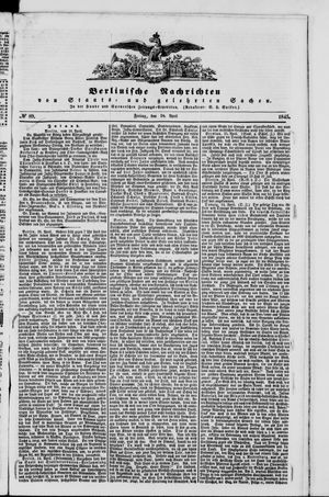 Berlinische Nachrichten von Staats- und gelehrten Sachen on Apr 18, 1845