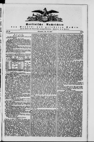 Berlinische Nachrichten von Staats- und gelehrten Sachen on Apr 19, 1845