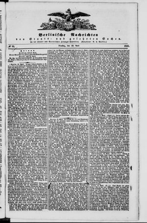Berlinische Nachrichten von Staats- und gelehrten Sachen vom 22.04.1845