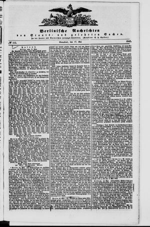 Berlinische Nachrichten von Staats- und gelehrten Sachen on May 17, 1845