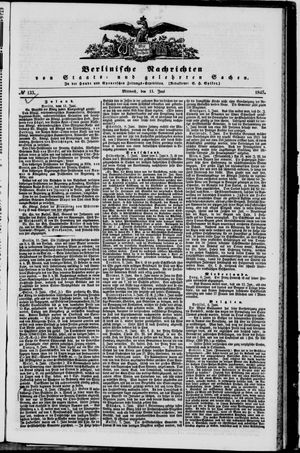 Berlinische Nachrichten von Staats- und gelehrten Sachen vom 11.06.1845
