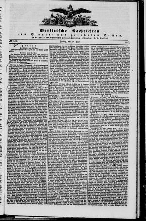 Berlinische Nachrichten von Staats- und gelehrten Sachen vom 20.06.1845