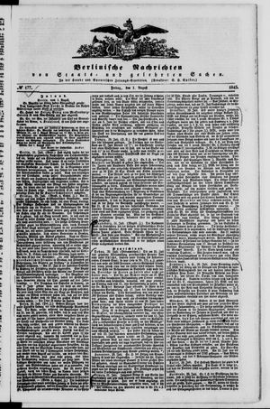 Berlinische Nachrichten von Staats- und gelehrten Sachen vom 01.08.1845