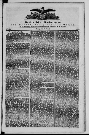 Berlinische Nachrichten von Staats- und gelehrten Sachen vom 11.08.1845