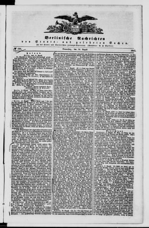 Berlinische Nachrichten von Staats- und gelehrten Sachen vom 14.08.1845