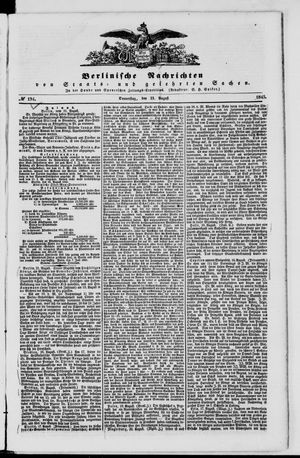 Berlinische Nachrichten von Staats- und gelehrten Sachen vom 21.08.1845