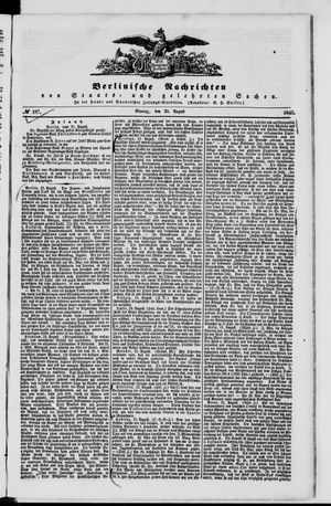 Berlinische Nachrichten von Staats- und gelehrten Sachen vom 25.08.1845