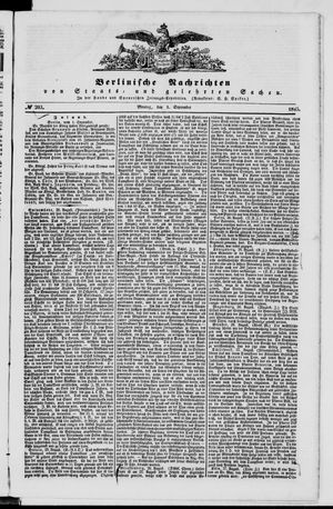 Berlinische Nachrichten von Staats- und gelehrten Sachen vom 01.09.1845