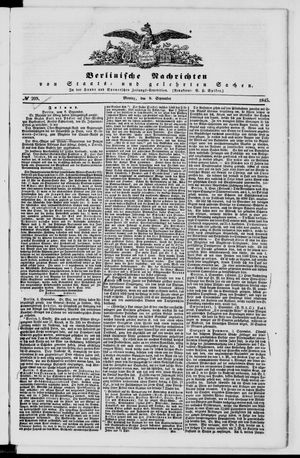 Berlinische Nachrichten von Staats- und gelehrten Sachen vom 08.09.1845