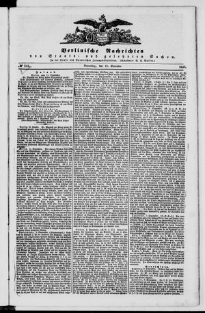 Berlinische Nachrichten von Staats- und gelehrten Sachen vom 11.09.1845